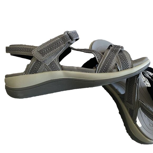 Orthofeet Lake Sandals 8.5W Gray Flat Strappy Orthopedic Comfort Adjustable - Picture 6 of 12